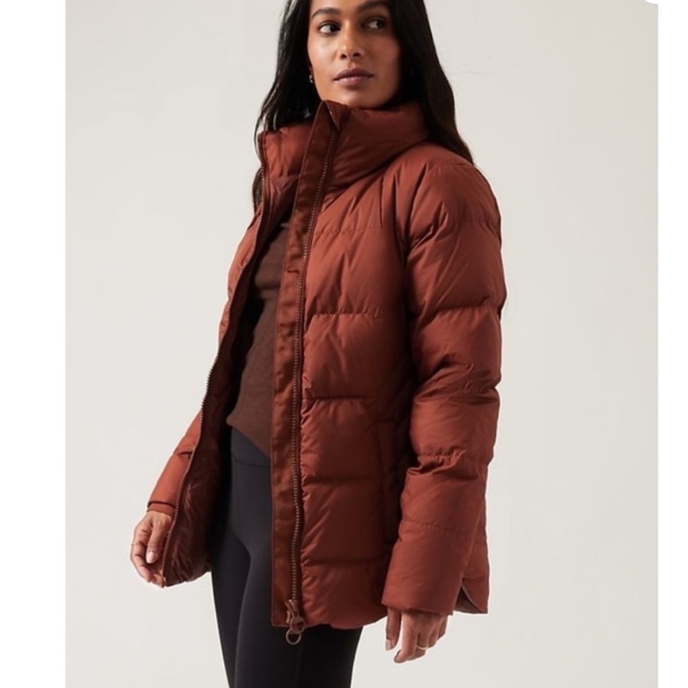 ATHLETA Downtown Puffer Jacket Ancient Mahogany Size XS